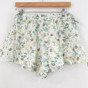 NEW MinkPink Women's Floral Embroidered Flutter Shorts Small Cottagecore Prairie